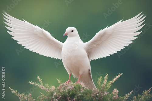 white dove in the grass