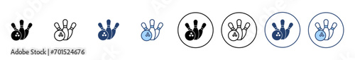 Bowling icon vector. bowling ball and pin sign and symbol.