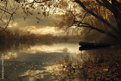 Sunset near the Lake made with Generative AI Technology