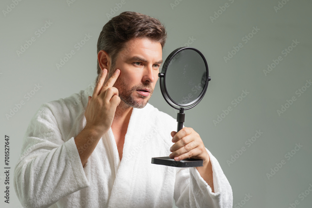 Millennial hispanic man touch skin in studio, facial skin and stubble. Male beauty care product. Skincare, home spa. Beauty portrait of a beautiful man. Spa model, moisturizing nourishing creme. Millennial hispanic man touch skin in studio, facial skin and stubble. Male beauty care product. Skincare, home spa. Beauty portrait of a beautiful man. Spa model, moisturizing nourishing creme.