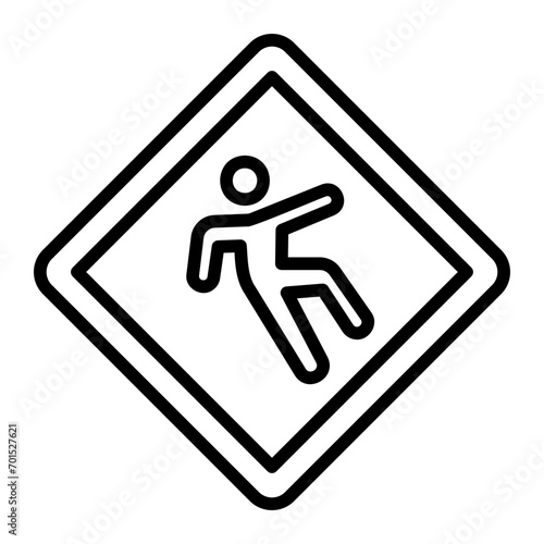 slippery floor outline icon