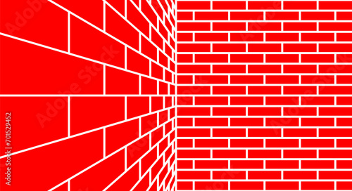 perspective brick wall pattern