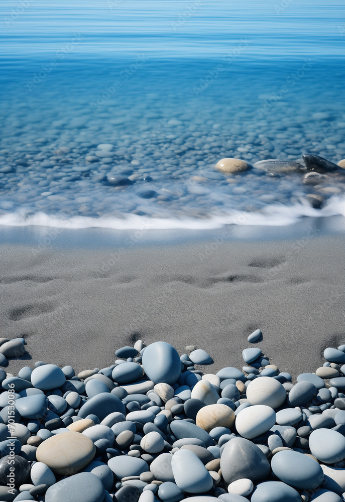 waves on the rocks.Minimal nature concept.Copy space.Generative Ai waves on the rocks.Minimal nature concept.Copy space.Generative Ai