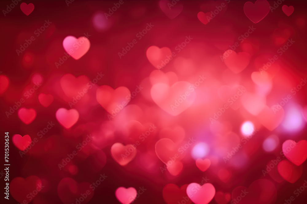 Valentine's Day Heart-Shaped Bokeh Background Valentine's Day Heart-Shaped Bokeh Background