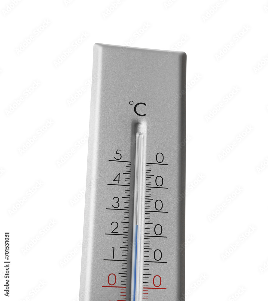 Modern grey weather thermometer on white background Modern grey weather thermometer on white background