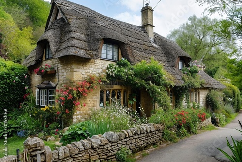 Enchanting Thatched-Roof Cottage: Rustic Charm and Tranquility in a Quaint Garden