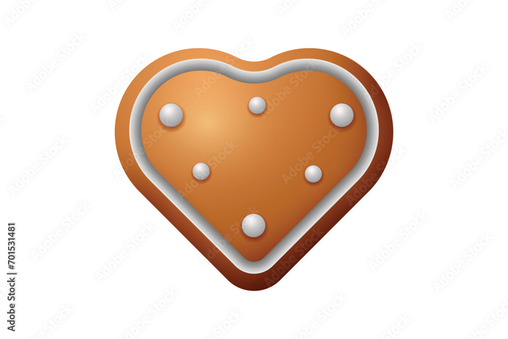 Gingerbread Christmas Heart Sticker Design Gingerbread Christmas Heart Sticker Design