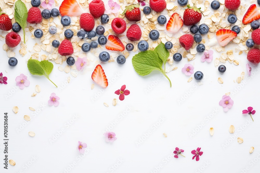 Fresh and Wholesome: Top View of Healthy Spring Snacks Fresh and Wholesome: Top View of Healthy Spring Snacks