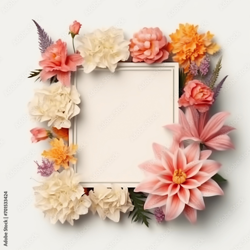 floral frame isolated on white background floral frame isolated on white background