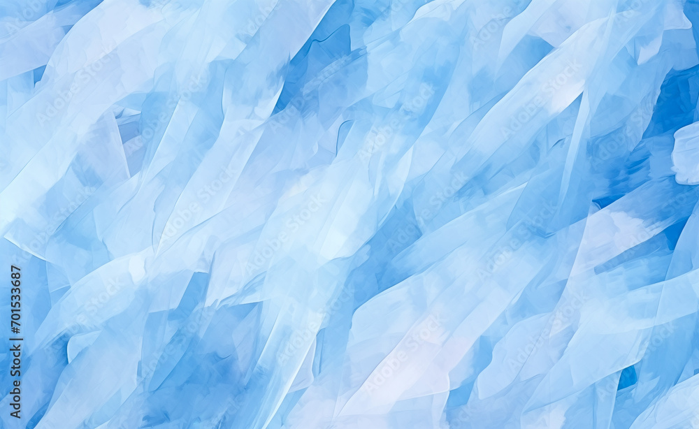Water snow wavy abstract background for copy space text. Blue frozen ocean flowing motion. Watercolor frost, blizzard cartoon backdrop. Painted brushstrokes snowy winter art by Vita
