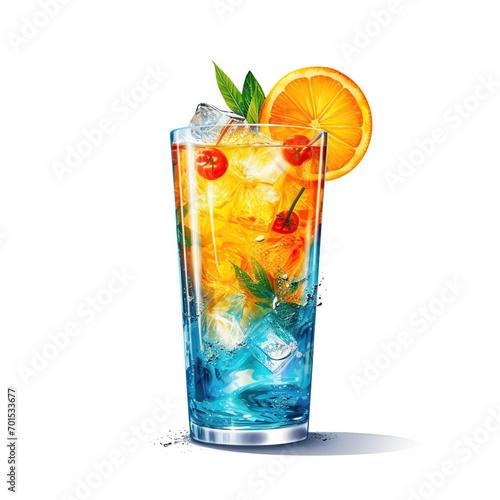 fresh cocktail isolated on white background