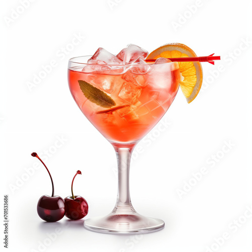 fresh cocktail isolated on white background