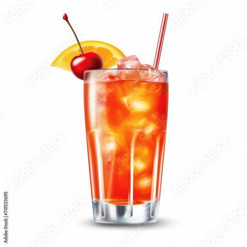 fresh cocktail isolated on white background