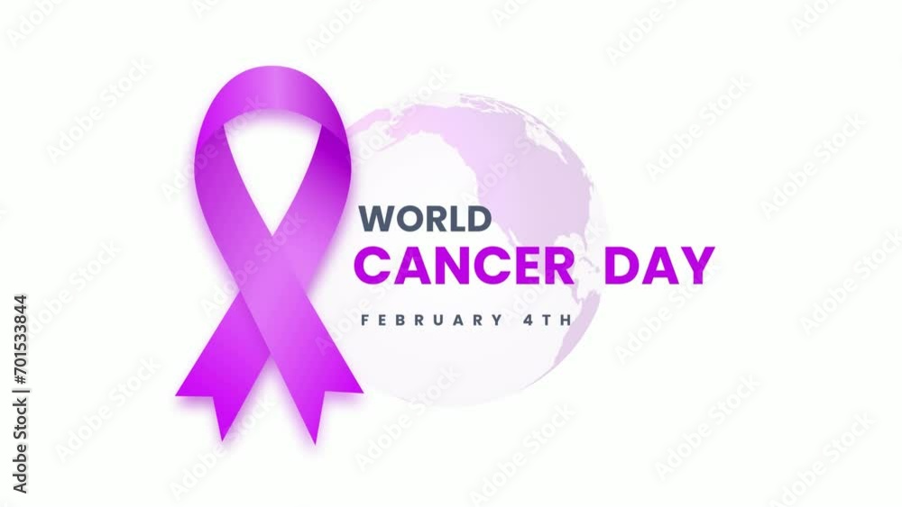 world cancer day with purple ribbon and globe and white background for social media post,celebrating the lives of brave warriors,cancer awareness february 4th animation with world map
world cancer day with purple ribbon and globe and white background for social media post,celebrating the lives of brave warriors,cancer awareness february 4th animation with world map
