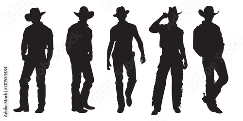 silhouettes of cowboys