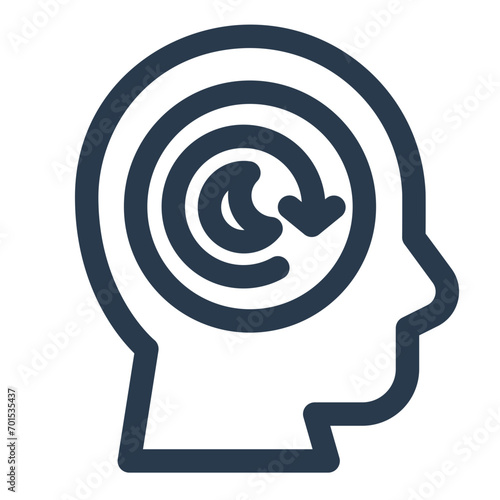 Harmonious Sleep Cycle Vector Icon Illustration for Balanced Rest