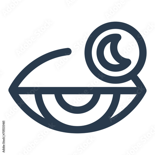 Drowsy Sleepy Eyes Vector Icon Illustration for Tired Evenings