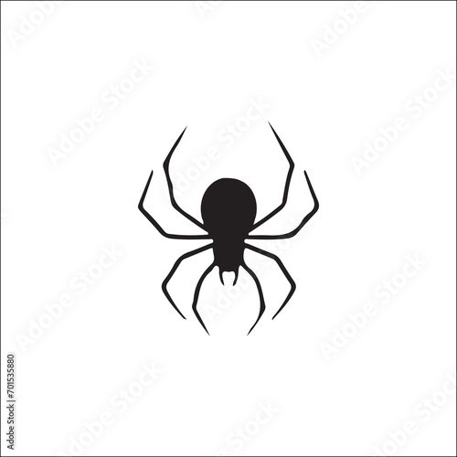 vector illustration of black spider silhouette