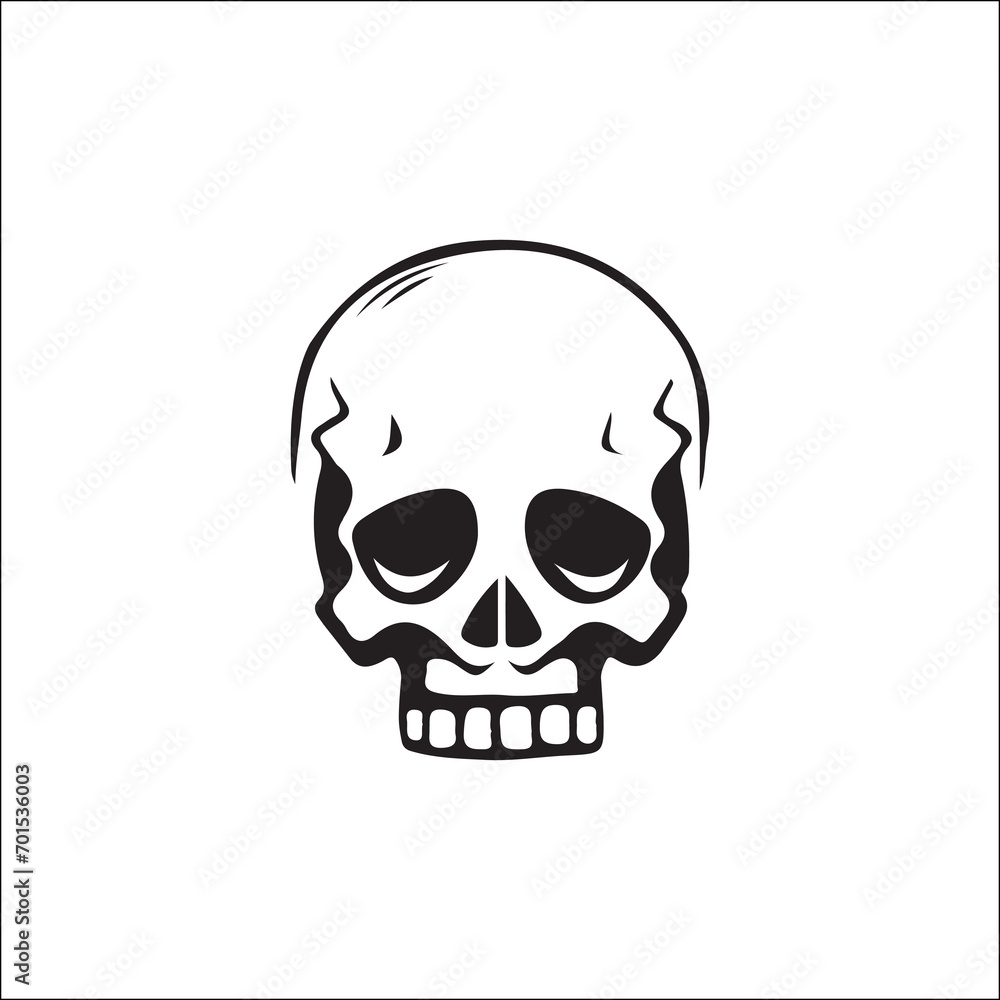 vector illustration of skull silhouette