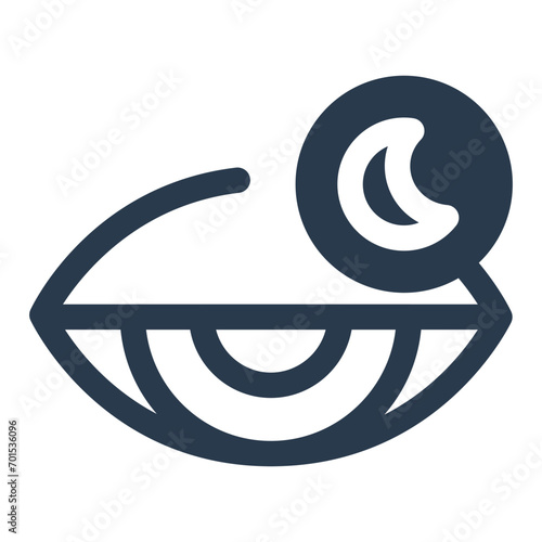 Drowsy Sleepy Eyes Vector Icon Illustration for Tired Evenings