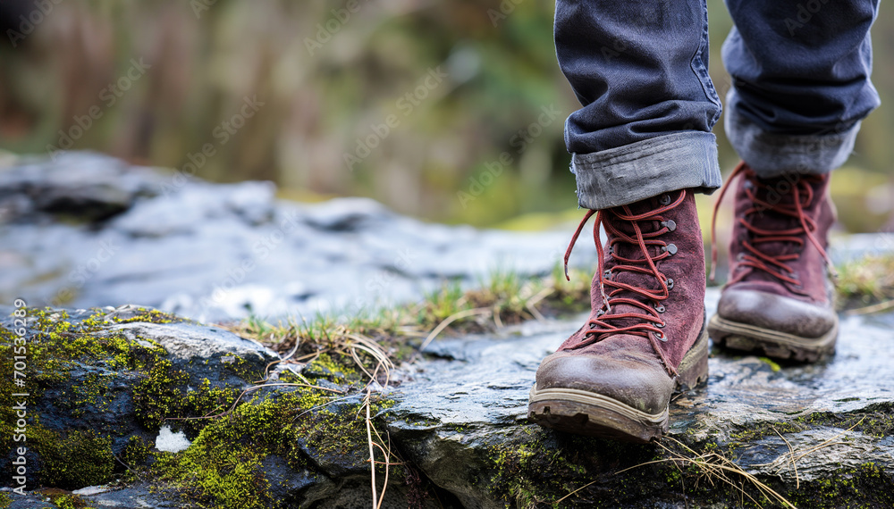 Embrace the Journey: Hiking Boots on a Rocky Trail, a Metaphor for Challenging Adventures and Personal Growth. Embrace the Journey: Hiking Boots on a Rocky Trail, a Metaphor for Challenging Adventures and Personal Growth.