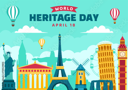 Heritage Day Social Media Background Flat Cartoon Hand Drawn Templates Illustration