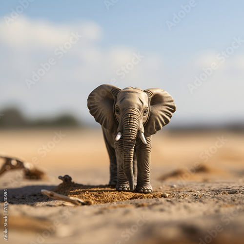 Concept photo of miniature elephant