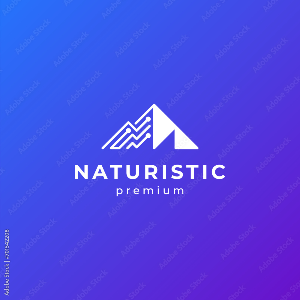mountain and circuit for technology, internet, finance or media logo design mountain and circuit for technology, internet, finance or media logo design