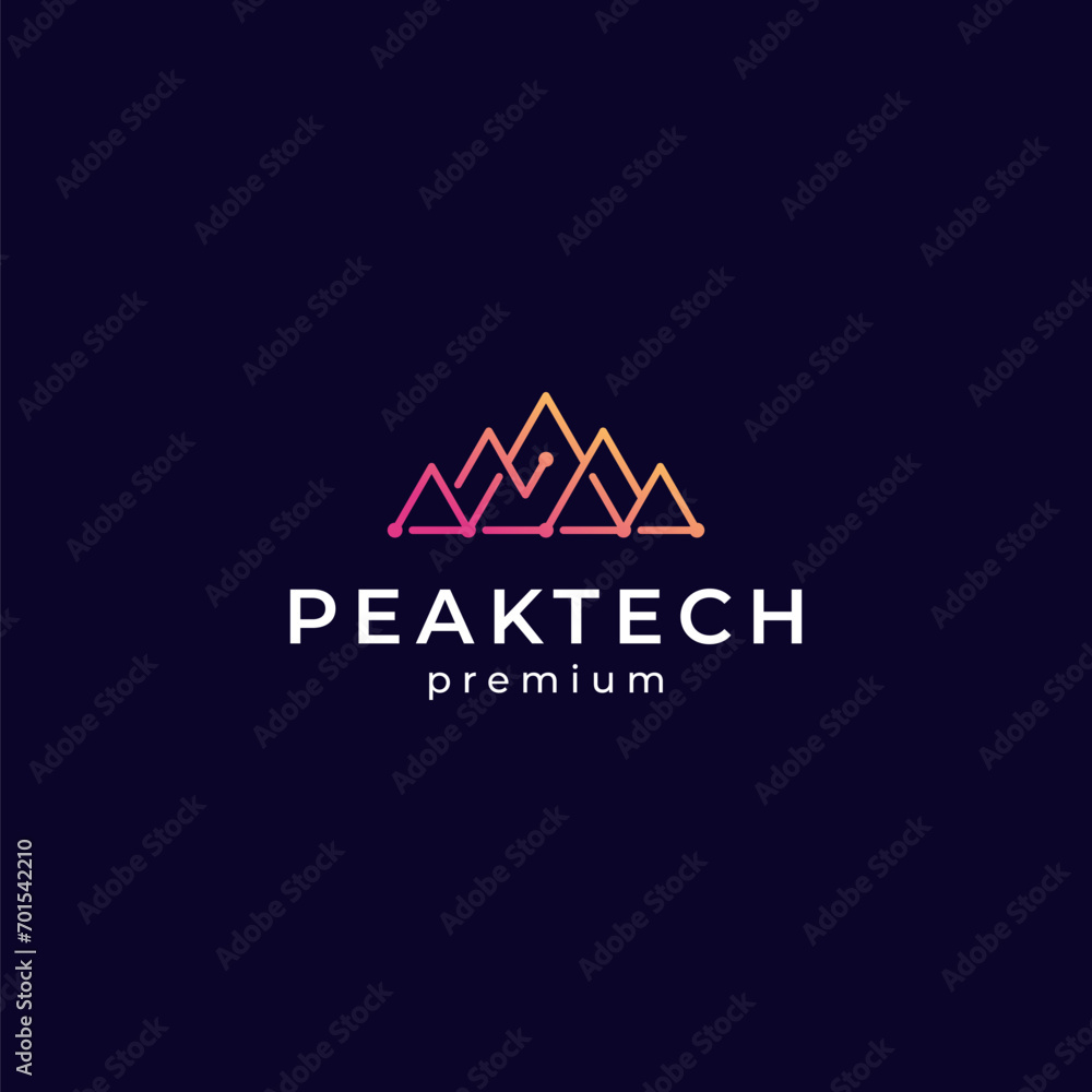 peak for technology, internet, finance or media logo design