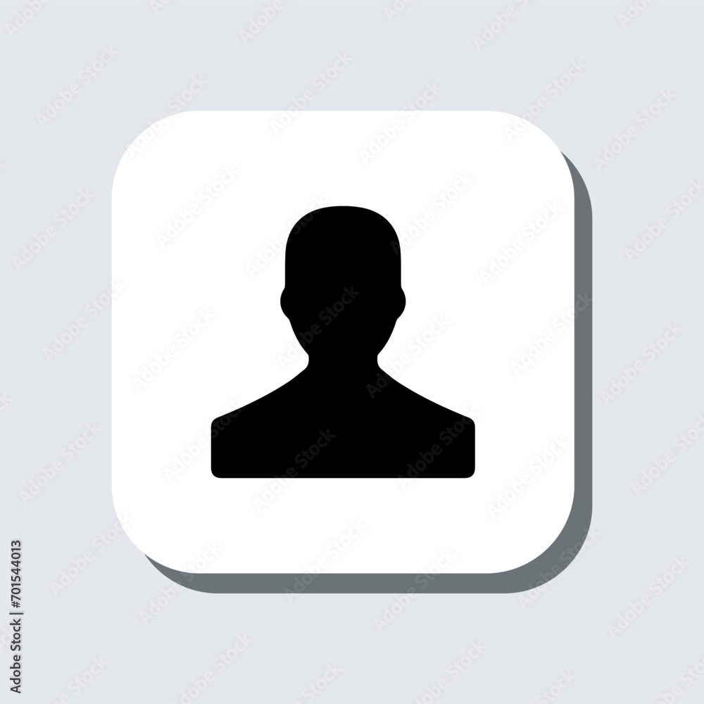 User icon vector. Profile sign symbol in trendy flat style. Profile vector icon illustration in square isolated on gray background User icon vector. Profile sign symbol in trendy flat style. Profile vector icon illustration in square isolated on gray background