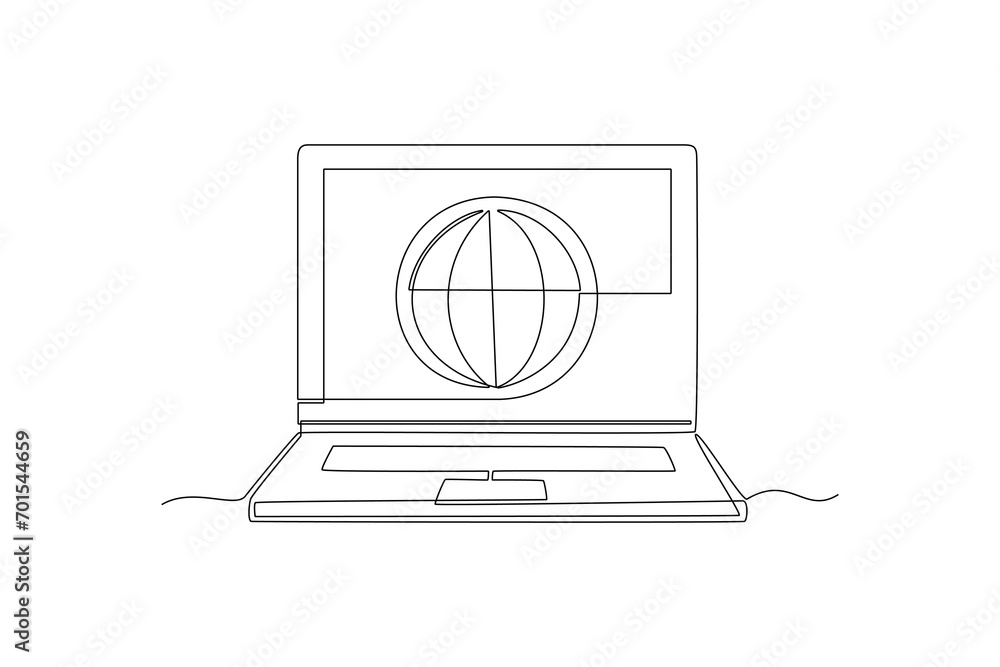 One continuous line drawing of Information technology concept. Doodle vector illustration in simple linear style. One continuous line drawing of Information technology concept. Doodle vector illustration in simple linear style.