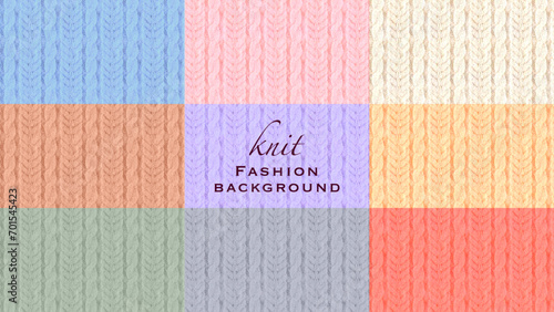 Knitted Seamless Pattern　棒編みニットのカラフルなパターン