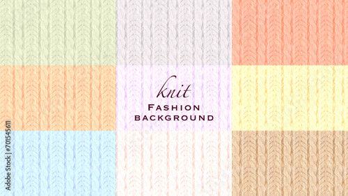 Knitted Seamless Pattern　棒編みニットのカラフルなパターン