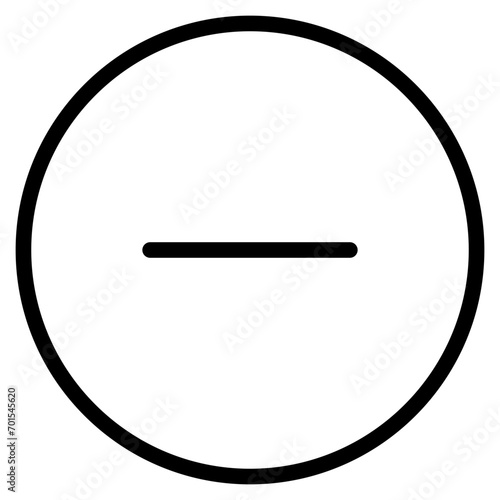 Minus round isolated icon  minus circle outline vector icon with editable stroke