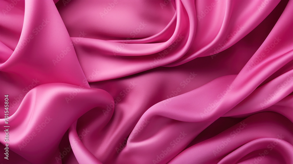 Fototapeta premium Pastell pink soft silk or satin laying in waves and curves in 3d, luxury smooth elegant textile background texture