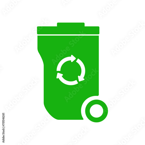 green recycle bin trash icon vector design
