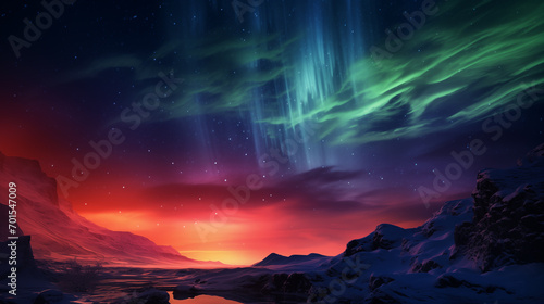 a snowy winter scene with aurora © art bloom