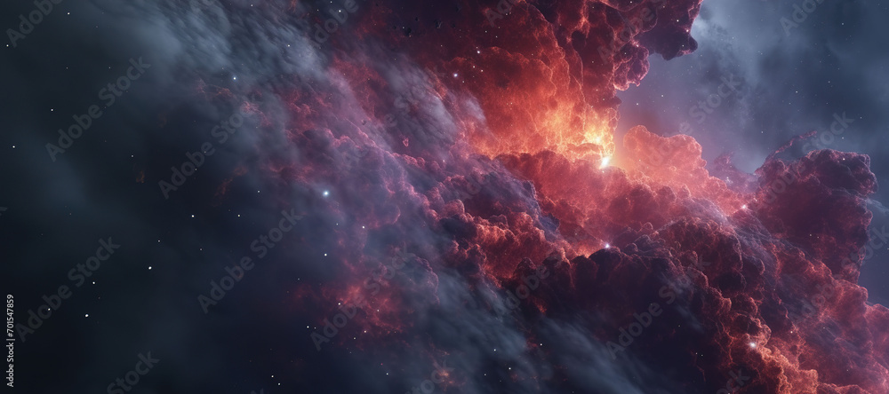 nebula cloud smoke, fire light, galaxy space 12 - obrazy, fototapety, plakaty 