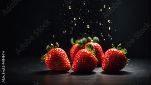 strawberry falling into the water