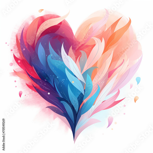 Abstract heart, vector, AI generated art