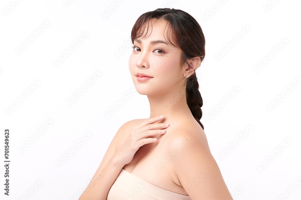 Beautiful young asian woman with clean fresh skin on white background, Face care, Facial treatment, Cosmetology, beauty and spa, Asian women portrait. Beautiful young asian woman with clean fresh skin on white background, Face care, Facial treatment, Cosmetology, beauty and spa, Asian women portrait.