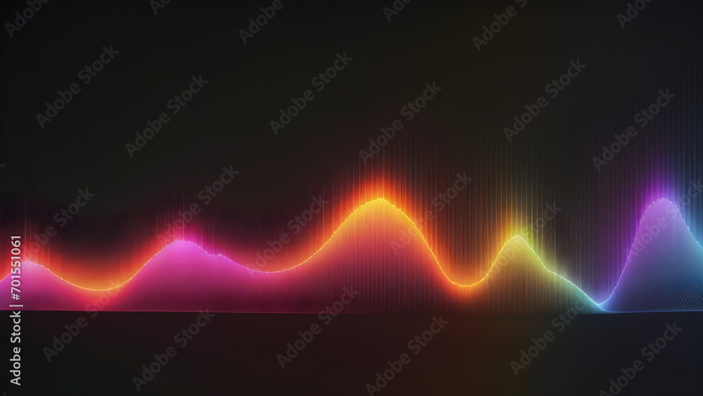 a close up of a colorful light wave frequencies on a black background a close up of a colorful light wave frequencies on a black background