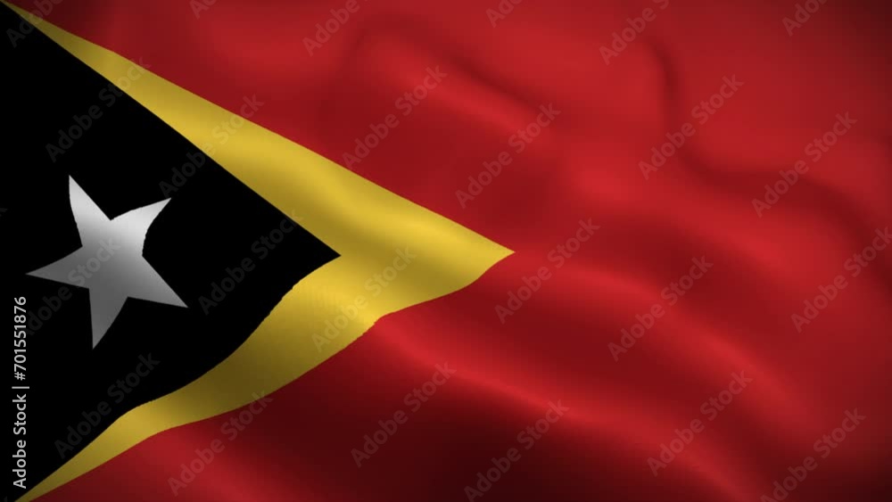 East Timor flag waving animation, perfect loop, official colors, 4K video East Timor flag waving animation, perfect loop, official colors, 4K video