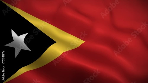 East Timor flag waving animation, perfect loop, official colors, 4K video photo