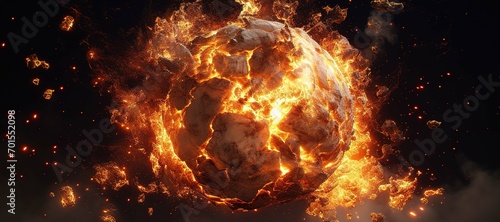 fireball rock explosion, blast, smoke 14