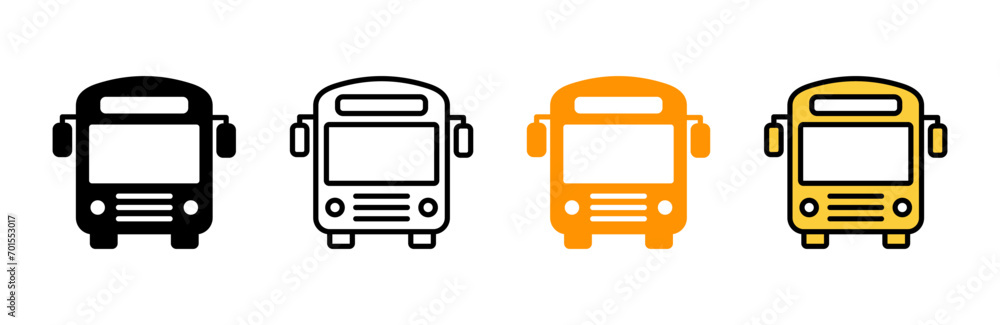 Bus icon set vector. bus sign and symbol. transport symbol Bus icon set vector. bus sign and symbol. transport symbol