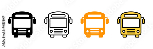 Bus icon set vector. bus sign and symbol. transport symbol