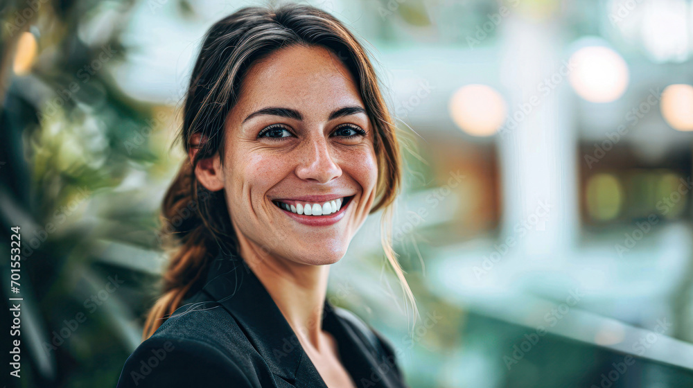 Portrait of a professional woman in a suit standing in a modern office. Mature business woman looking at the camera in a workplace meeting area. Portrait of a professional woman in a suit standing in a modern office. Mature business woman looking at the camera in a workplace meeting area.