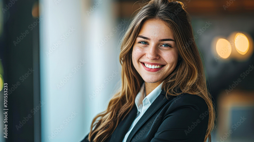 Portrait of a professional woman in a suit standing in a modern office. Mature business woman looking at the camera in a workplace meeting area. Portrait of a professional woman in a suit standing in a modern office. Mature business woman looking at the camera in a workplace meeting area.