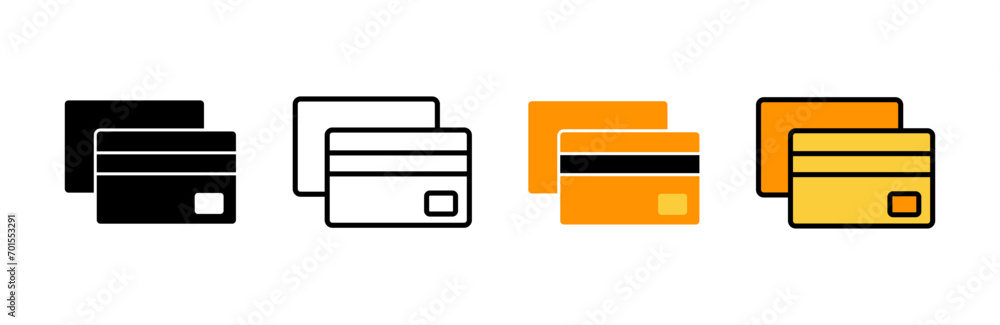 Credit card icon set vector. Credit card payment sign and symbol Credit card icon set vector. Credit card payment sign and symbol
